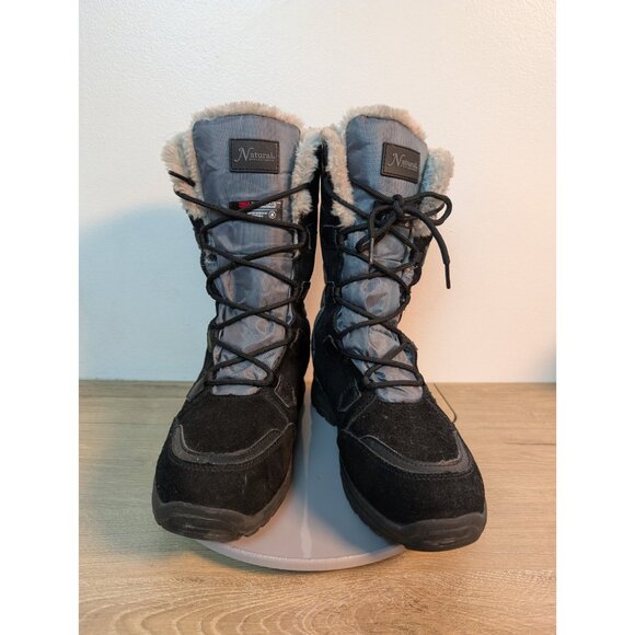 NATURAL REFLECTIONS 3M MT CRAWFORD SZ 11 Black Suede Insulated Snow Boots - Picture 1 of 9